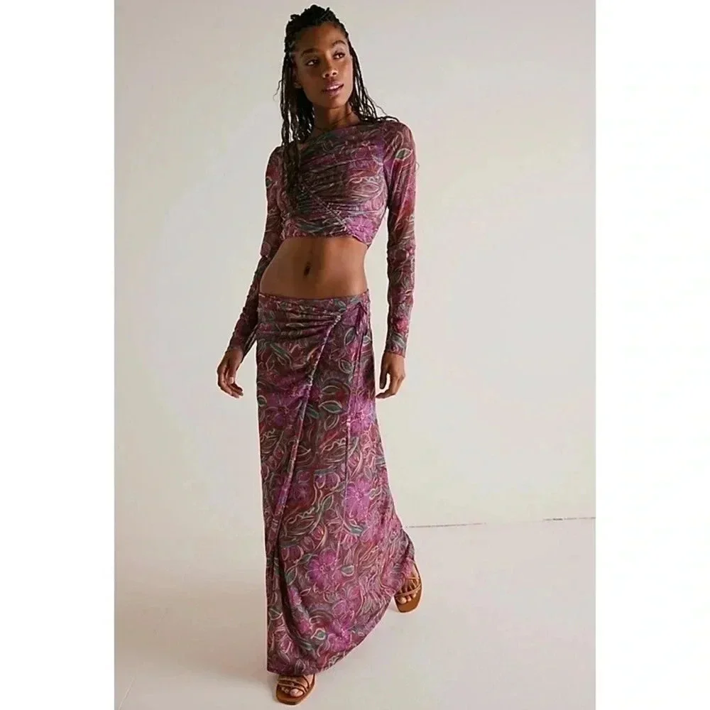 New Free People Supernova Two-Piece Skirt Set Small